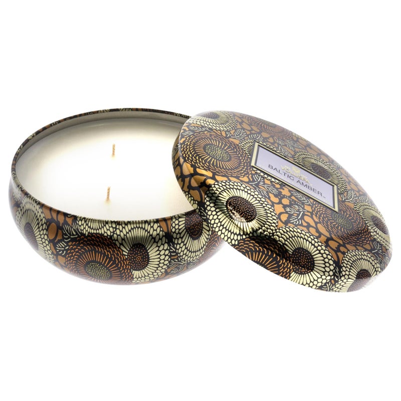 Voluspa Baltic Amber, Tin Candle 3 Wick Tin Candle, 12 oz, 40 Hours Burn Time, Coconut Wax for Clean Burning, Handcrafted in the USA - Image 4